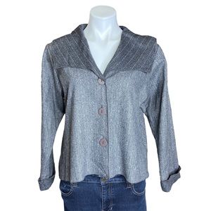 CAMELEON Wool Blazer Jacket Minnesota Made Herringbone Gray Womens Medium
